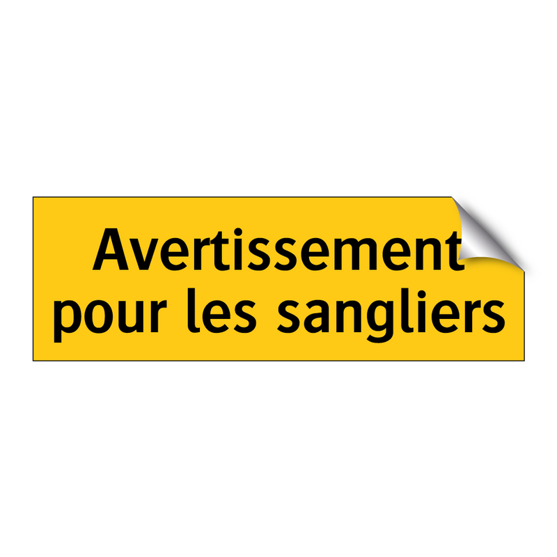 Avertissement pour les sangliers