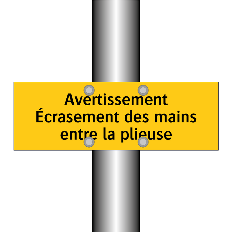 Avertissement Écrasement des mains entre la plieuse
