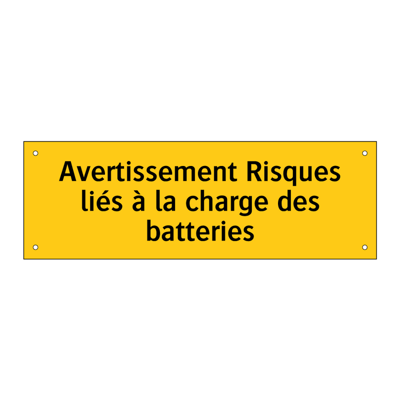 Avertissement Risques liés à la charge des batteries
