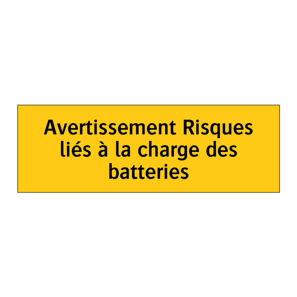 Avertissement Risques liés à la charge des batteries