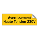 Avertissement Haute Tension 230V