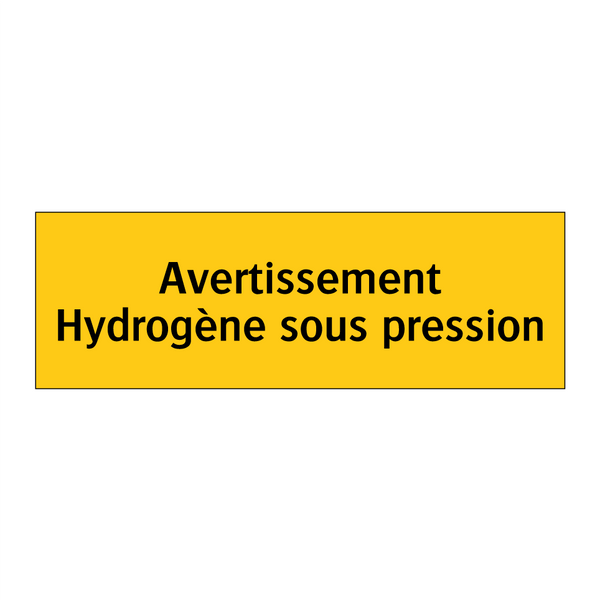 Avertissement Hydrogène sous pression
