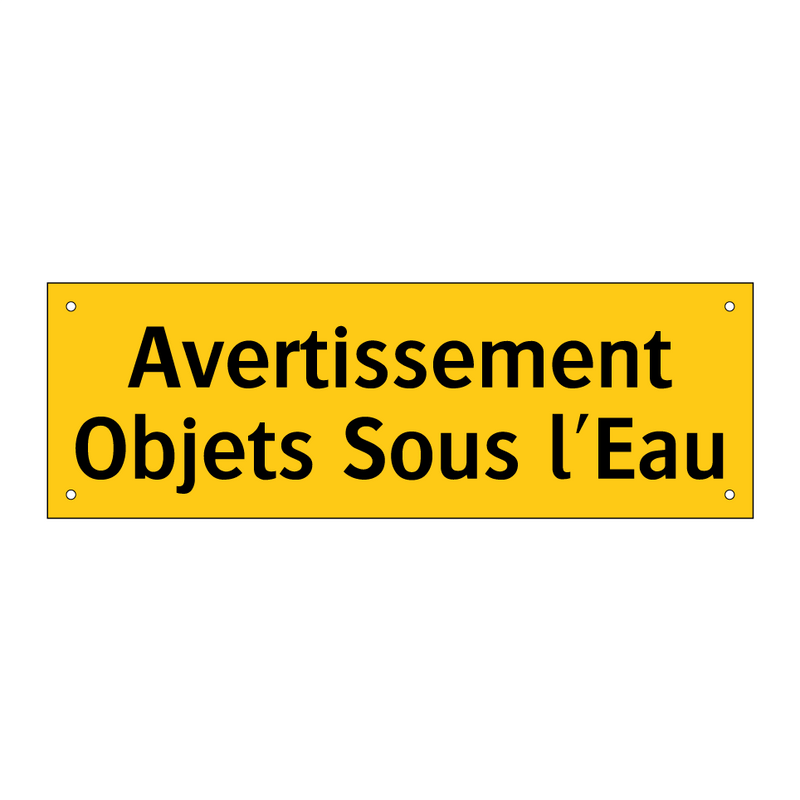 Avertissement Objets Sous l'Eau