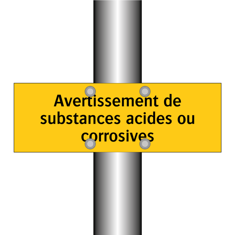 Avertissement de substances acides ou corrosives