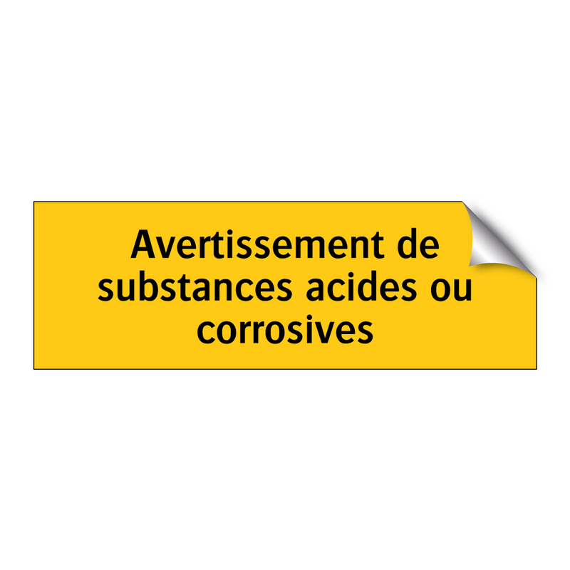 Avertissement de substances acides ou corrosives