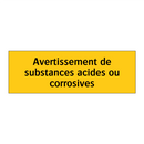 Avertissement de substances acides ou corrosives