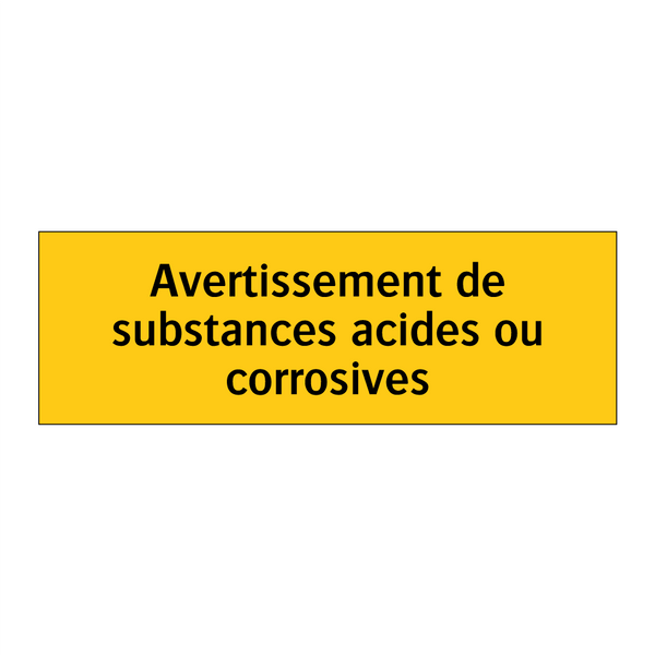 Avertissement de substances acides ou corrosives