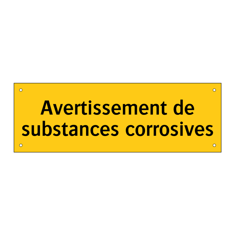 Avertissement de substances corrosives