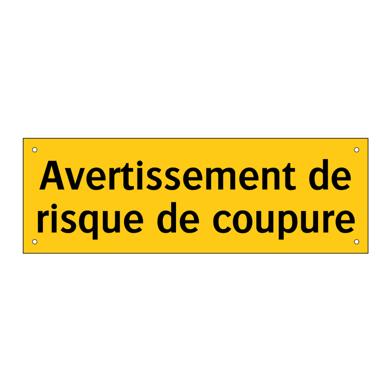 Avertissement de risque de coupure