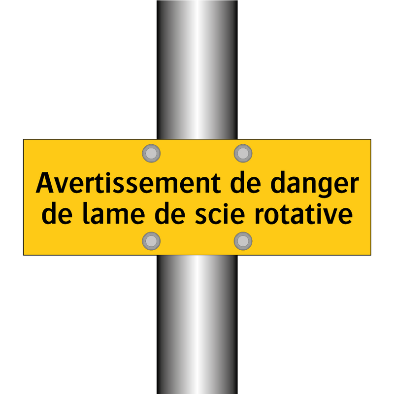 Avertissement de danger de lame de scie rotative