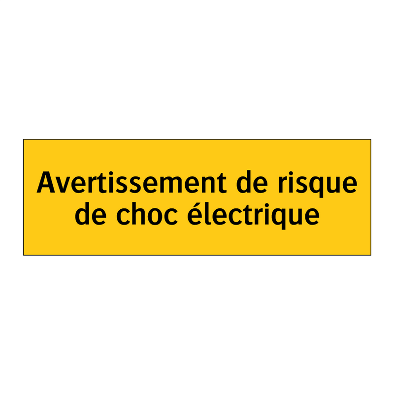 Avertissement de risque de choc électrique