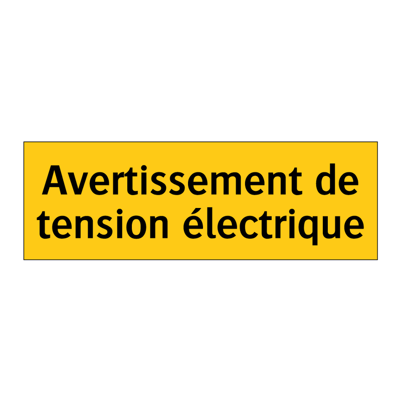 Avertissement de tension électrique