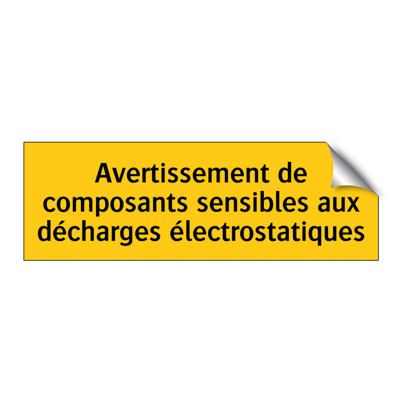 Avertissement de composants sensibles aux décharges électrostatiques