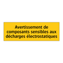 Avertissement de composants sensibles aux décharges électrostatiques