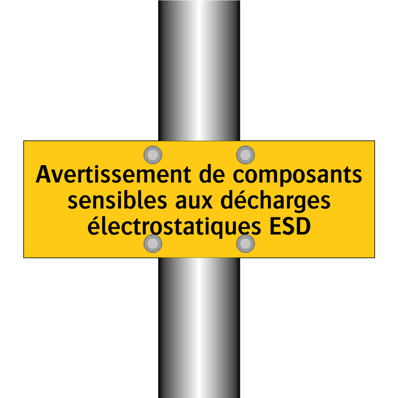 Avertissement de composants sensibles aux décharges électrostatiques ESD