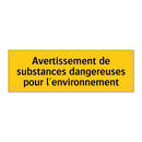 Avertissement de substances dangereuses pour l'environnement