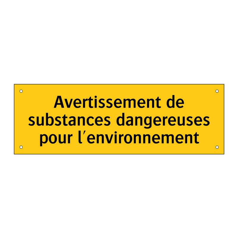 Avertissement de substances dangereuses pour l'environnement