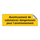 Avertissement de substances dangereuses pour l'environnement