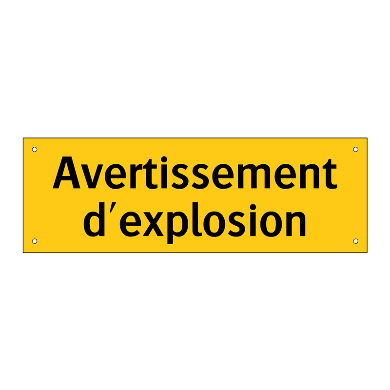 Avertissement d'explosion