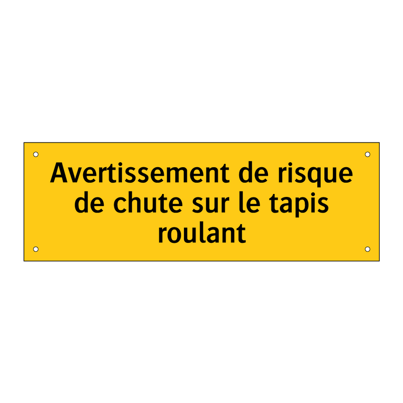 Avertissement de risque de chute sur le tapis roulant