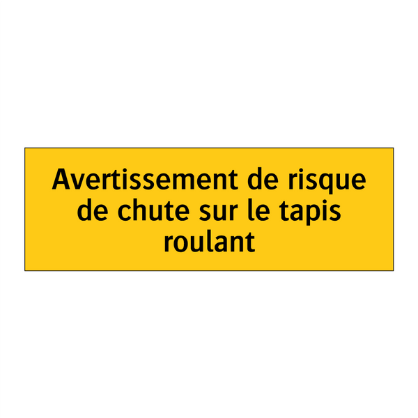Avertissement de risque de chute sur le tapis roulant