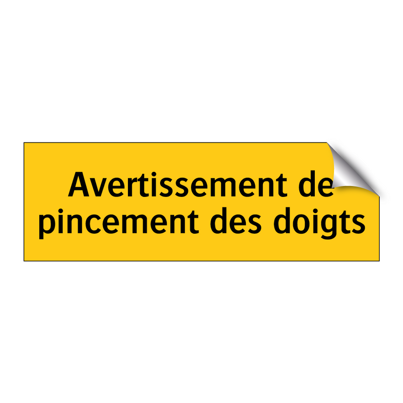 Avertissement de pincement des doigts