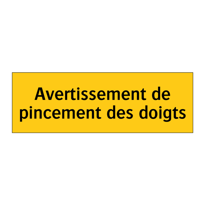 Avertissement de pincement des doigts