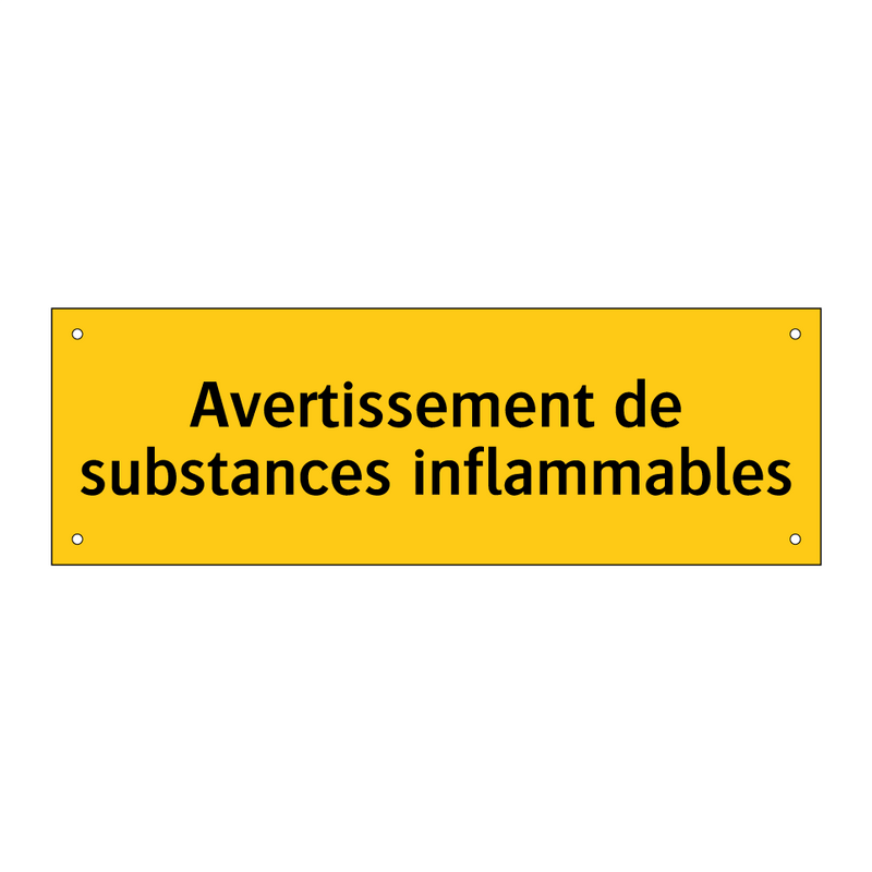 Avertissement de substances inflammables