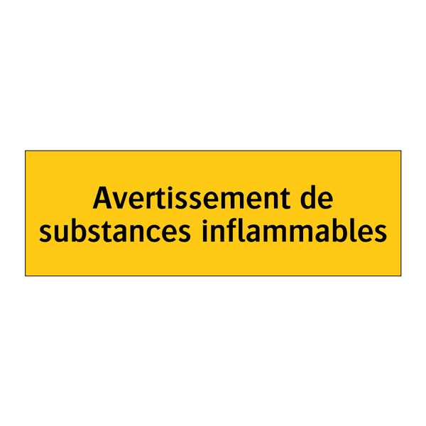 Avertissement de substances inflammables
