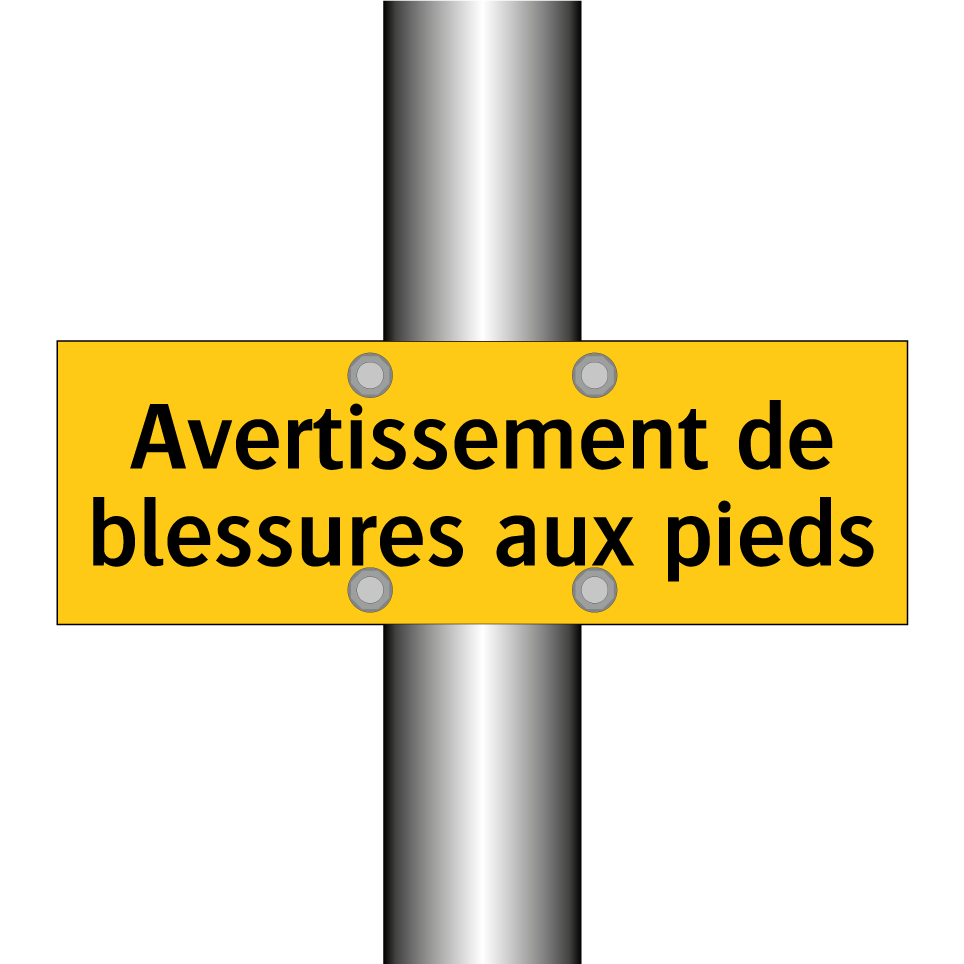 Avertissement de blessures aux pieds