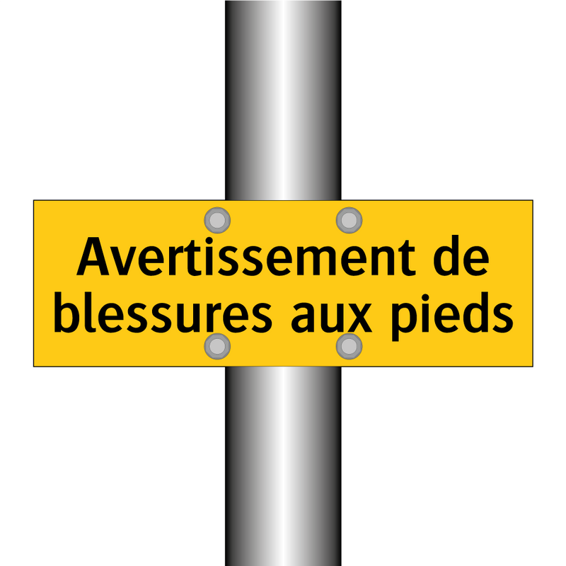 Avertissement de blessures aux pieds