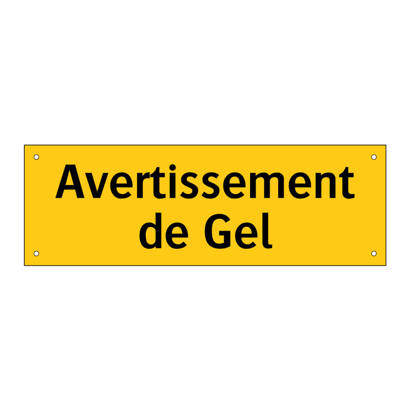Avertissement de Gel
