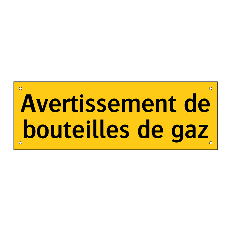 Avertissement de bouteilles de gaz