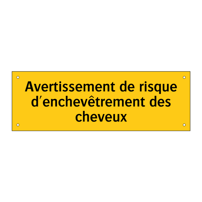 Avertissement de risque d'enchevêtrement des cheveux