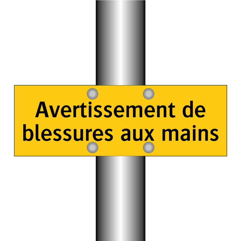 Avertissement de blessures aux mains