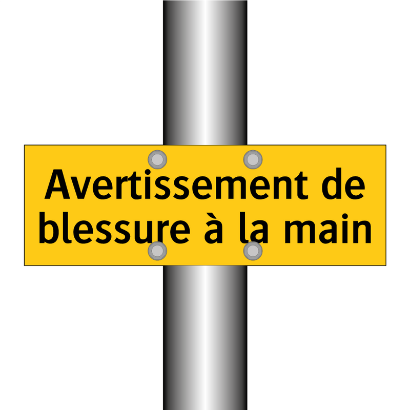 Avertissement de blessure à la main