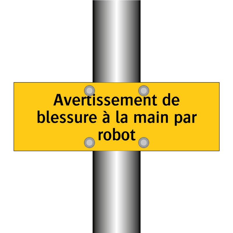 Avertissement de blessure à la main par robot