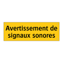 Avertissement de signaux sonores