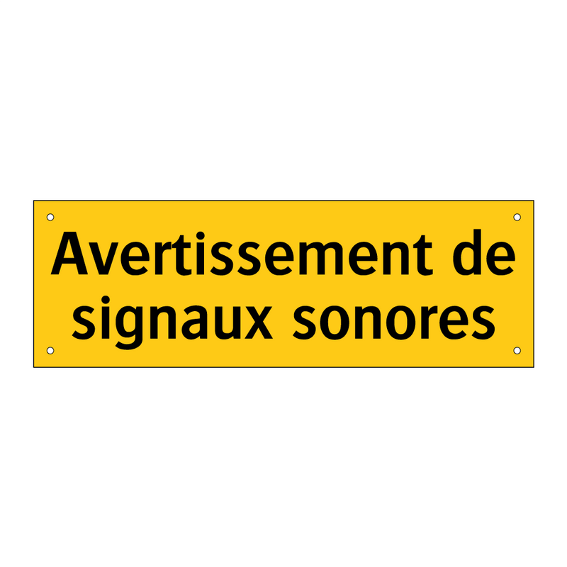 Avertissement de signaux sonores