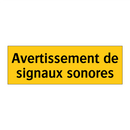 Avertissement de signaux sonores