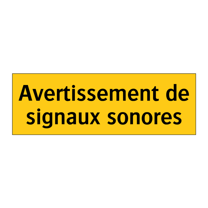 Avertissement de signaux sonores
