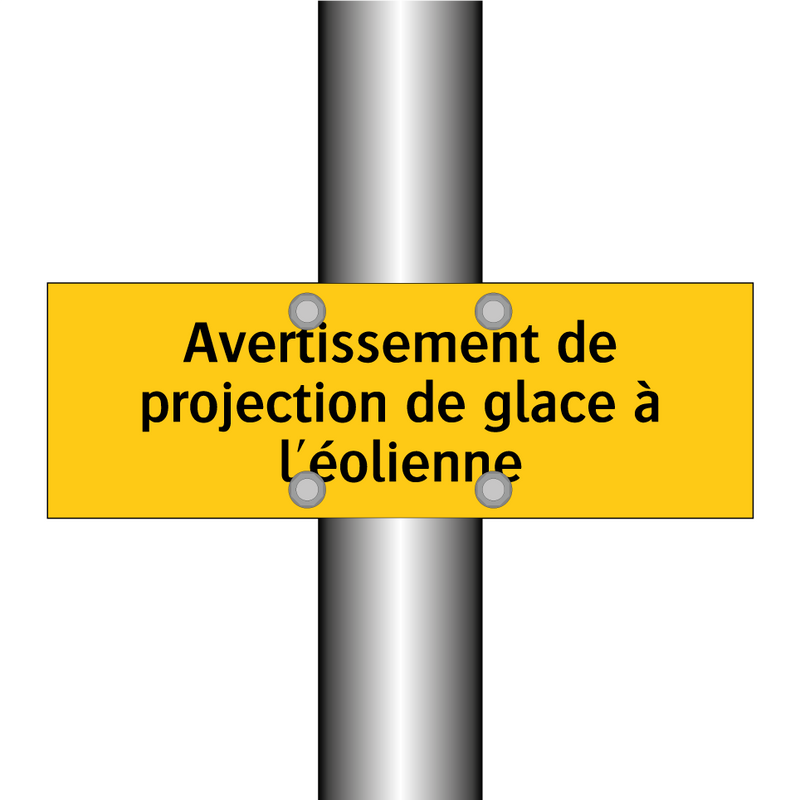 Avertissement de projection de glace à l'éolienne