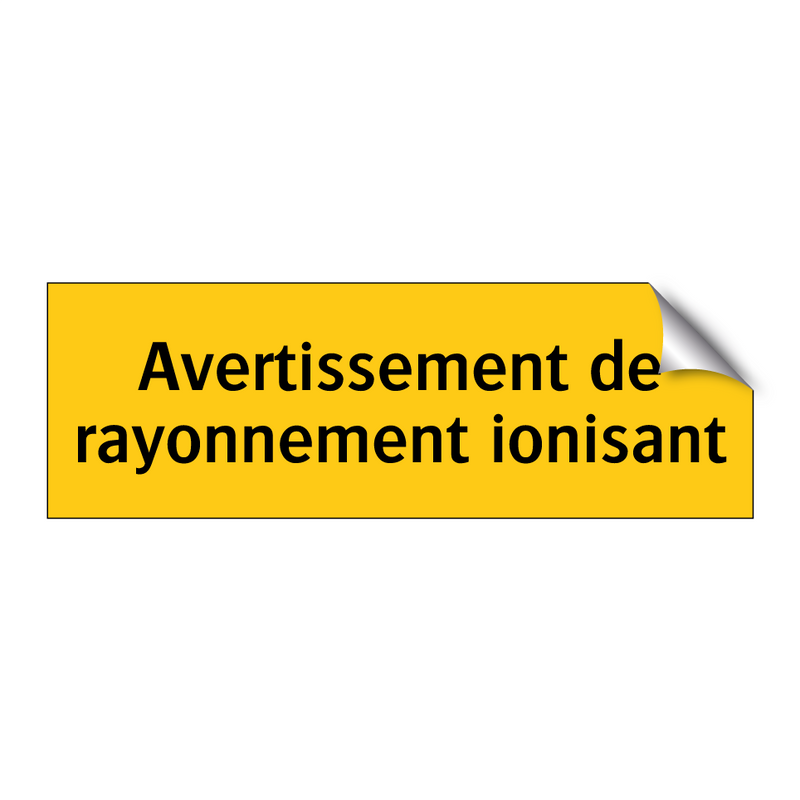 Avertissement de rayonnement ionisant