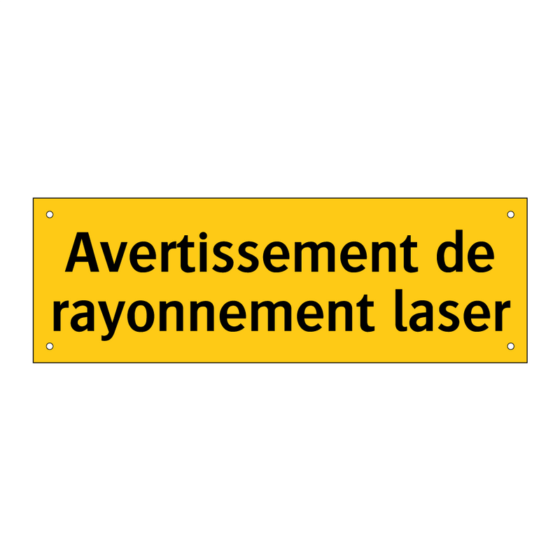 Avertissement de rayonnement laser