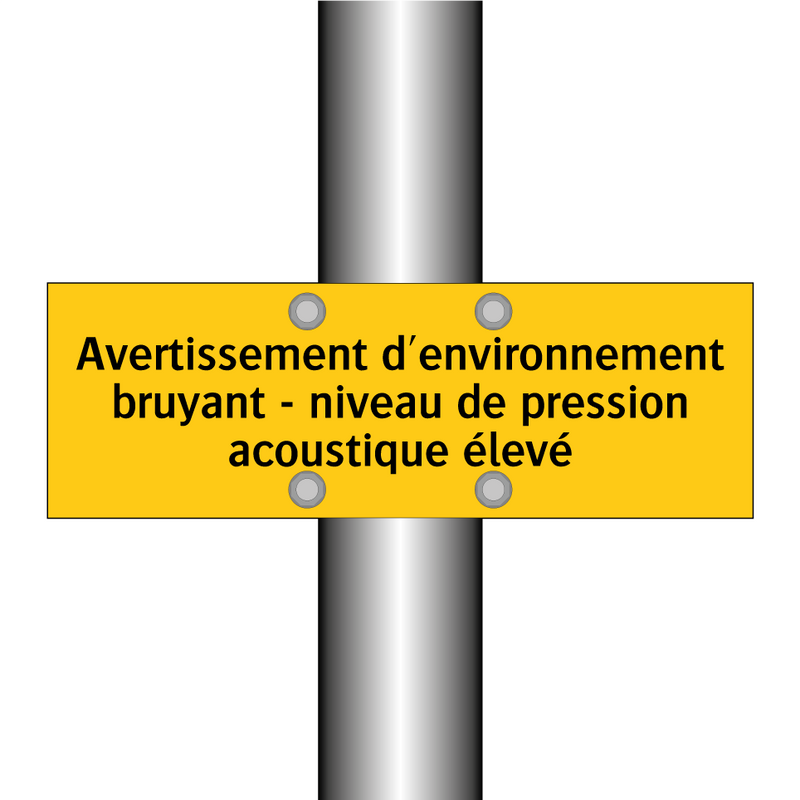 Avertissement d'environnement bruyant - niveau de pression acoustique élevé