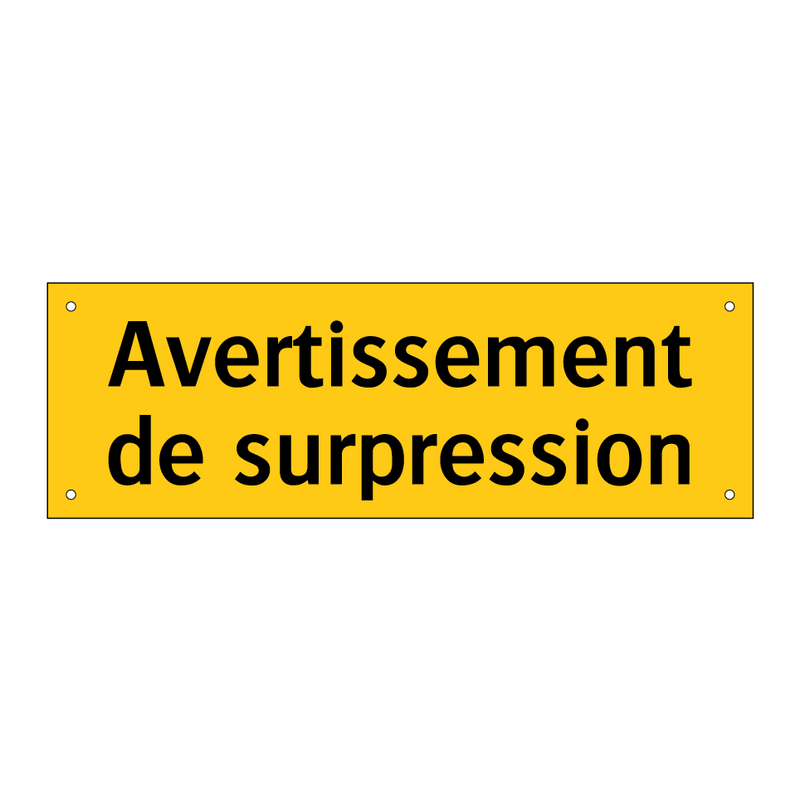 Avertissement de surpression