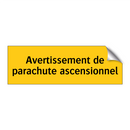 Avertissement de parachute ascensionnel