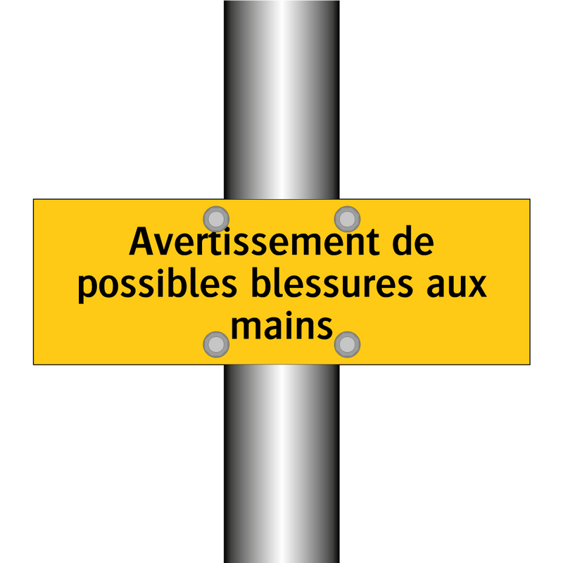 Avertissement de possibles blessures aux mains