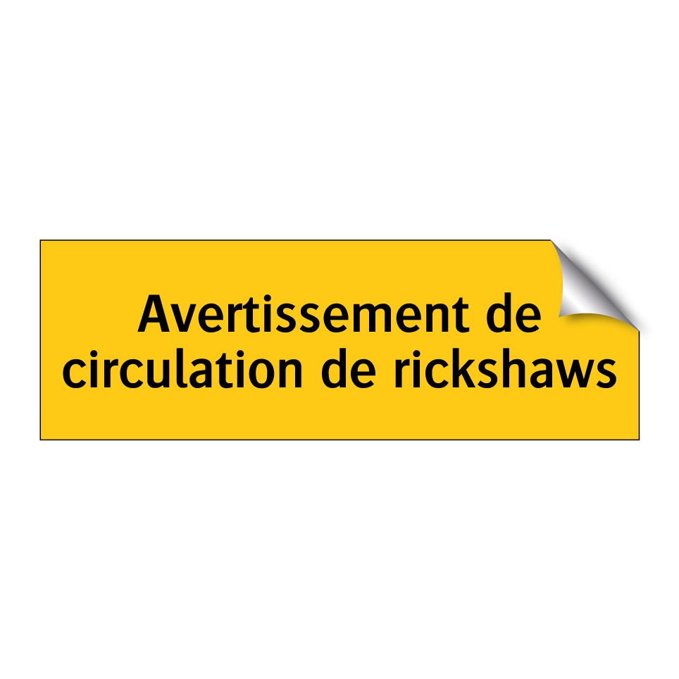 Avertissement de circulation de rickshaws