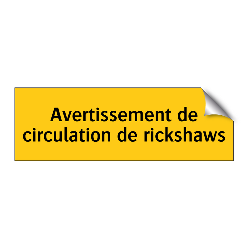 Avertissement de circulation de rickshaws